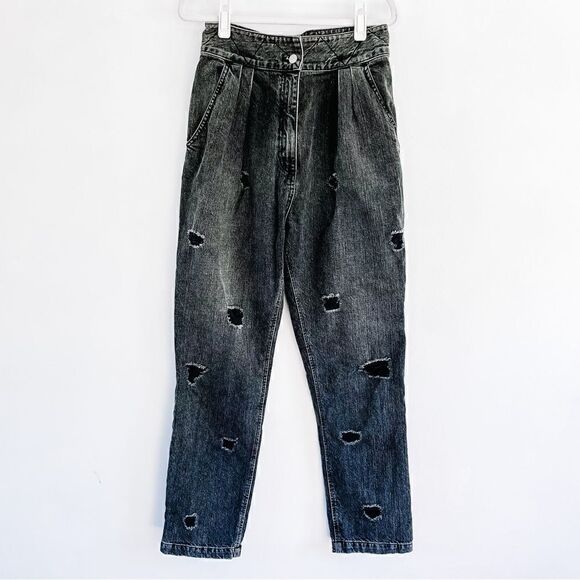 Rachel Comey Gypsy Couture Distressed Frayed Pleated High Rise Jeans Rare Sz 6 - Picture 2 of 9